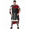 Costume de guerrier spartiate romain médiéval, tenue de déguisement de gladiateur pour Halloween. - M / Ensemble / Imprimé