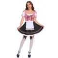Costume de Oktoberfest allemand robe cosplay de bonne rouge noir dirndl tenue de fête pour femmes - S / Ensemble / Carreaux Rouges
