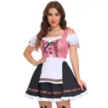 Costume de serveuse de bière allemande Oktoberfest robe de cosplay pour femme - S / Robes / Carreaux Rouges