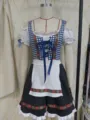 Robe dirndl de festival de la bière allemande costume de servante bleu blanc taille S à XXL - S / Ensemble / Bleu ciel