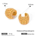 Orecchini a cerchio chunky dorati in acciaio inossidabile impermeabili e ipoallergenici. - 04