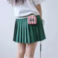 Koreanische süße Golfballtasche mit gestreiftem Big-Eyes-Design, stilvolle Taillentasche. - Rosa
