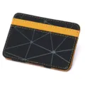 Geometrisches Muster Kartenetui minimalistische Geldbörse mit Kontrastriemen schmal - Orange