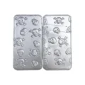 Silver PU leather skull embossed long magic wallet for men, fashion punk money clip card holder. - Silver