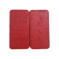 Red skull embossed PU leather magic wallet card holder with elastic bands for men daily use - Red
