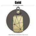 Goldenes geometrisches Auto-Schluesseltasche mit Reissverschluss und Haken, minimalistisch. - Gelb