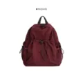 Burgunderroter Kordelzug lässiger Rucksack für Damen tägliches Pendeln und Reisen. - Burgunderrot