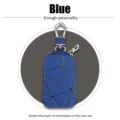 Blauer geometrischer Autoschlüsselanhänger mit Reißverschluss, minimalistisches Design. - Blau