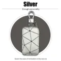 Koreanischer Stil geometrischer Autoschlüssel Etui Reißverschluss Tasche für Damen und Herren - Silber