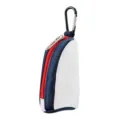 Koranischer Stil Golfball Taillentasche mit Karabiner, kompakte tragbare Zubehörtasche. - Weiß/Blau-Rotes Muster (GF24)