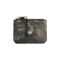 Marmor Textur Kartenhalter Damen Kurze Münzbörse Reißverschluss Brieftasche schwarz - Schwarz