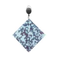 Blue camo golf towel with retractable carabiner reel clip for cleaning golf balls easily. - Blue