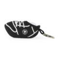 Mini schuhförmiger Neopren Golfballtasche Halter mit Metallclip, schwarz-weißes Design. - Schwarz