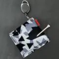 Golf towel set camouflage double cotton velvet with retractable reel and golf tee. - Black