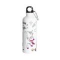 Gourde de sport en aluminium blanc avec mousqueton, joli design de licorne, 500ml. - 500ml / Style 2