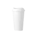 Tasse de voyage à café en plastique PP blanc 450ml avec couvercle, gobelet réutilisable. - Tasse Blanche