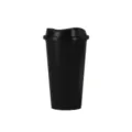 Gobelet à café de voyage noir 16oz avec couvercle, tasses en plastique simple. - Tasse Noire