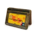 Korean style laser sequin PU mini card holder and coin purse for women, stylish and compact. - Brown
