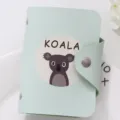 Mintgrüne süße Koala PU Leder Kartenhalter Brieftasche mit Druckknopf für Damen. - Koala