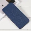 Blaues Kroko-Muster PU Leder Long Wallet für Damen und Herren, vertikaler Kartenhalter. - Blau