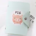 Niedlicher PU-Leder Kartenhalter mit süßem Tierdesign und mehreren Fächern für Damen. - Schwein