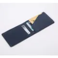Dunkelblaue Leder Kartenetui minimalistische Kreditkartenhülle schlanke Geldbörse für Alltag - Blau