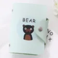 Süsser Bär PU-Leder Kartenhalter mit Druckknopfverschluss für Damen Alltag und viele Fächer. - Teddybär