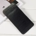Krokotextur PU Leder Lange Brieftasche Vertikale Flip Kartenetui Dunkelgrün Stil Variante - Schwarz