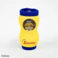 Neoprene golf ball holder waist bag in bright yellow and blue, holds two balls securely. - Yellow