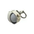 Mini Leder Golfballhalter Schlüsselanhänger mit Metall Druckknopf für einzelner Golfball weiß - Weiß