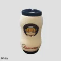 White golf ball holder pouch made of durable neoprene material, portable 3D design. - White