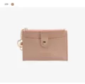 Rosa PU Leder Mini Kartenetui Geldbörse mit Reißverschluss und schicker goldener Kette. - Rosa