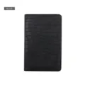 Portafoglio passaporto uomo in pelle PU nera con elegante design a trama coccodrillo. - Nero