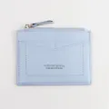 Minimalistische kurze Reißverschluss Kartenbrieftasche Damen PU Leder Münzgeldbörse Mini - Blau