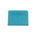 Blaues Leder Kartenetui schlichte schlanke Brieftasche fuer Damen und Maedchen kompakt - Himmelblau