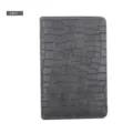 Porta passaporto grigio in pelle PU con motivo coccodrillo, astuccio da viaggio elegante - Grigio scuro
