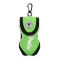 Grüne Neopren Golfballtasche mit Clip Totenkopf Logo Tragbare Sport Aufbewahrungstasche - Grün