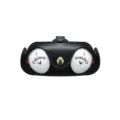 Black leather golf ball holder case with two professional golf balls and metal clip. - Black