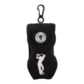 Schwarze Neopren Golftasche mit Totenkopf Logo und Golfer Print, tragbare kleine Hüfttasche. - Schwarz