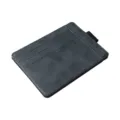 Minimalist PU leather card holder wallet for men with elastic band grey card case - Dark Gray