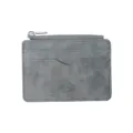 Graues Kartenetui aus mattem PU-Leder, kleine Reißverschluss-Brieftasche mit vielen Fächern. - Grau