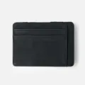 Portacarte minimalista da uomo in pelle nera custodia slim per carte di credito - Nero