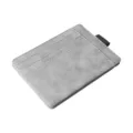 Grey PU leather card holder with elastic band, slim minimalist wallet for men and driver licenses. - Off-White