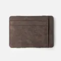 Porte-cartes minimaliste en cuir marron foncé avec plusieurs fentes pour un usage. - Café Foncé