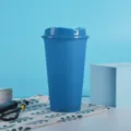 tasse en plastique a changement de couleur 16oz tasse a cafe reutilisable bleu style - Bleu