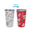 Gobelet a biere en acier inoxydable a changement de couleur pour camping en plein air. - 600ml