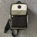 Himawari lässiger farbblock umhängetaschen brusttasche vielseitiger segeltuch tagesrucksack reise - Stil 03 (Creme Schwarz Grün Blockfarben)