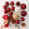Mini Christmas tree accessory pack DIY desktop holiday decoration materials set red balls - Red House 45cm