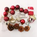 Mini Christmas tree decoration accessories set DIY holiday table ornament crafting materials pack - Red Acorn Decor, 60cm