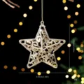 Or champagne acrylique creux étoile sapin de Noël suspendu ornement pour fête décoration - Étoile creuse dorée